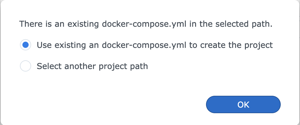 Import existing docker-compose-yaml